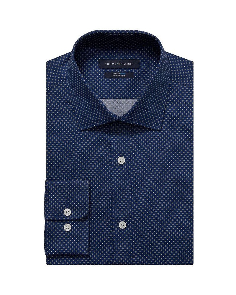 Men's Flex Cool Athletic Fit Dress Shirt Blue $24.24 Dress Shirts