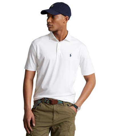 Men's Classic-Fit Soft Cotton Polo Shirt White $55.20 Polo Shirts