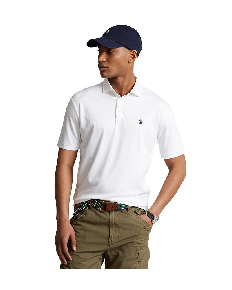 Men's Classic-Fit Soft Cotton Polo Shirt White $55.20 Polo Shirts