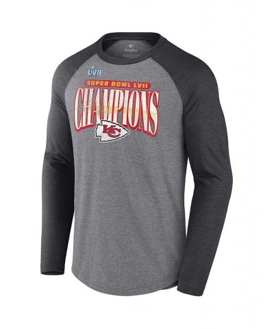 Men's Kansas City Chiefs Super Bowl LVII Champions Rewrite History Raglan Long Sleeve Tri-Blend T-shirt $24.20 T-Shirts