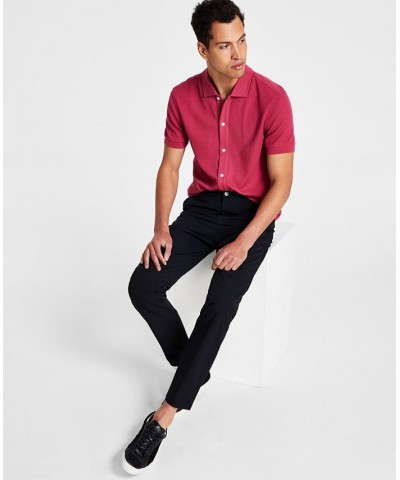 Men's Slim Fit Tech Solid Performance Dress Pants Black $24.75 Pants