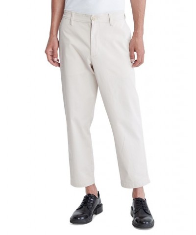 Men's Tapered Cropped Chino Pants White $25.48 Pants