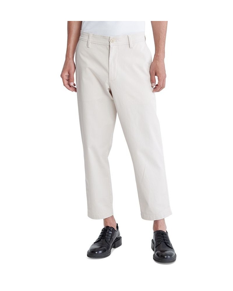 Men's Tapered Cropped Chino Pants White $25.48 Pants