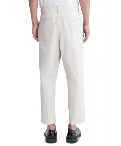 Men's Tapered Cropped Chino Pants White $25.48 Pants