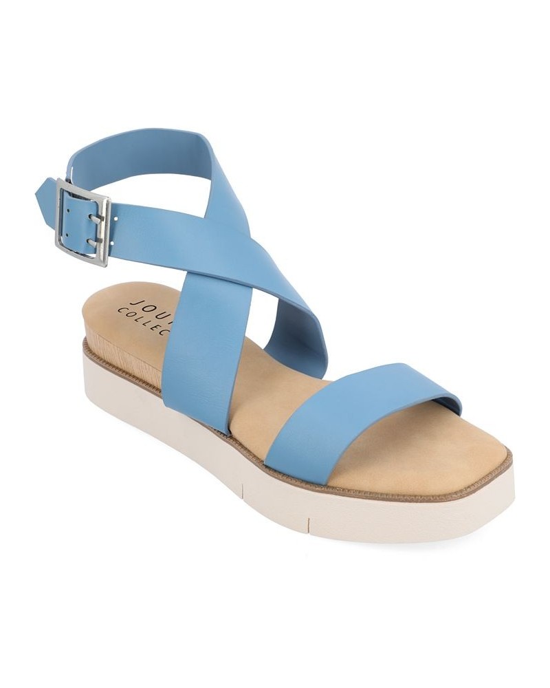 Women's Havalee Platform Sandals Blue $40.85 Shoes