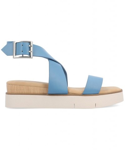 Women's Havalee Platform Sandals Blue $40.85 Shoes