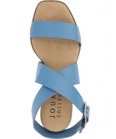 Women's Havalee Platform Sandals Blue $40.85 Shoes