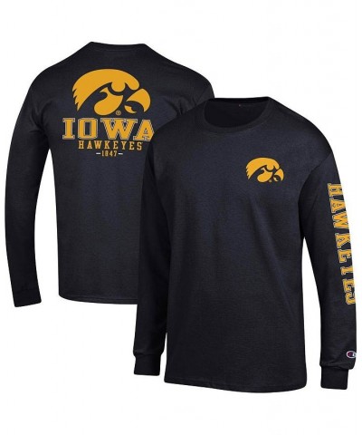 Men's Black Iowa Hawkeyes Team Stack Long Sleeve T-shirt $28.99 T-Shirts