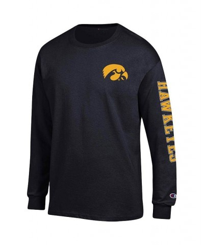 Men's Black Iowa Hawkeyes Team Stack Long Sleeve T-shirt $28.99 T-Shirts