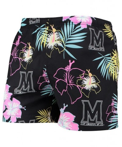 Men's Black Maryland Terrapins Neon Floral Swim Trunks $35.99 Swimsuits