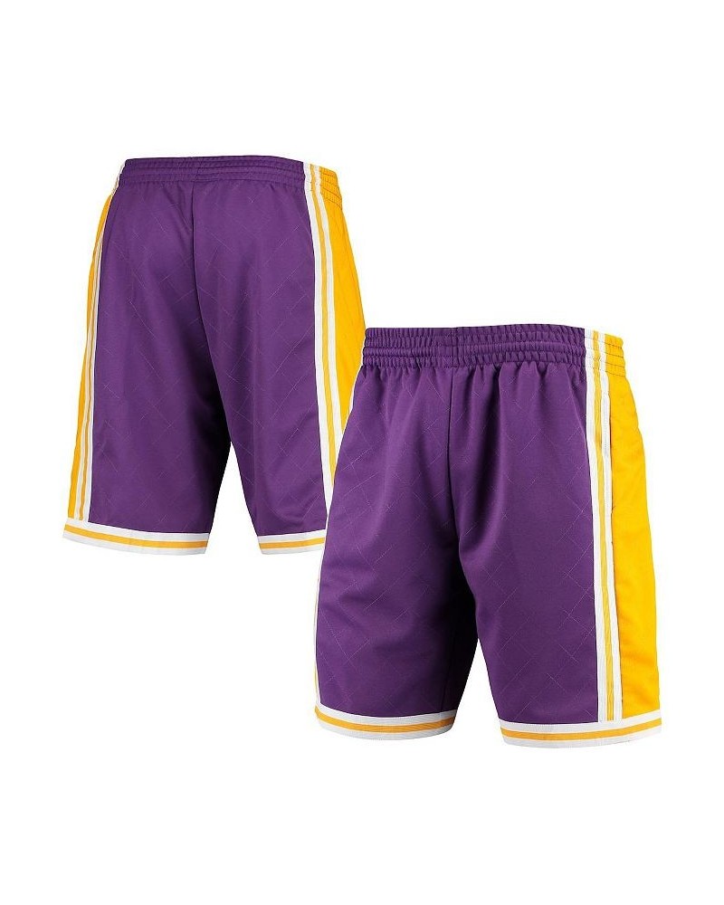 Men's Purple Los Angeles Lakers 1984 Hardwood Classics 75th Anniversary Swingman Shorts $48.10 Shorts