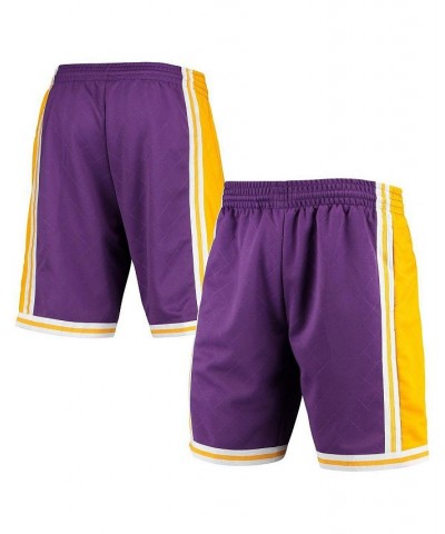 Men's Purple Los Angeles Lakers 1984 Hardwood Classics 75th Anniversary Swingman Shorts $48.10 Shorts