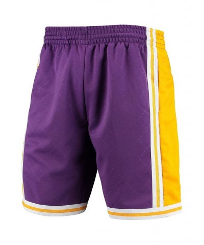 Men's Purple Los Angeles Lakers 1984 Hardwood Classics 75th Anniversary Swingman Shorts $48.10 Shorts