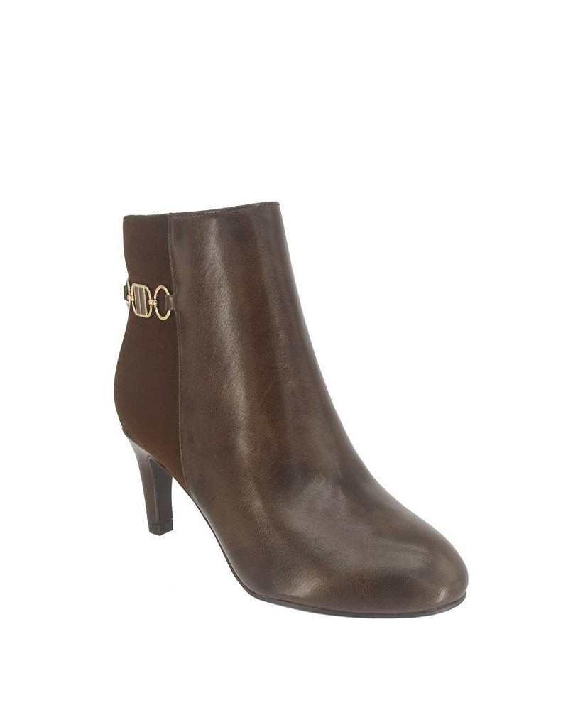 Women's Neena Ankle Bootie with Memory Foam Brown $36.90 Shoes