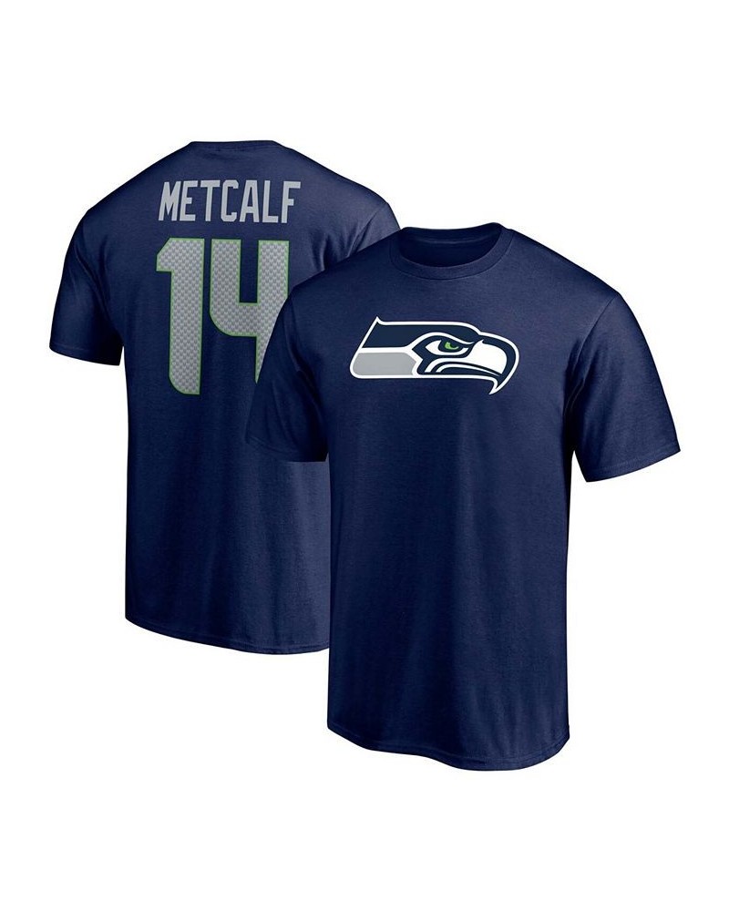 Men's DK Metcalf College Navy Seattle Seahawks Player Icon Name and Number T-shirt $19.79 T-Shirts