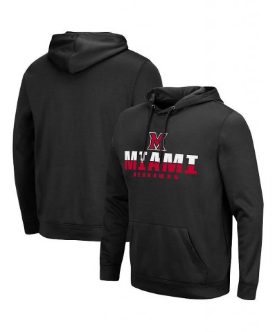 Men's Black Miami University RedHawks Lantern Pullover Hoodie $29.90 Sweatshirt