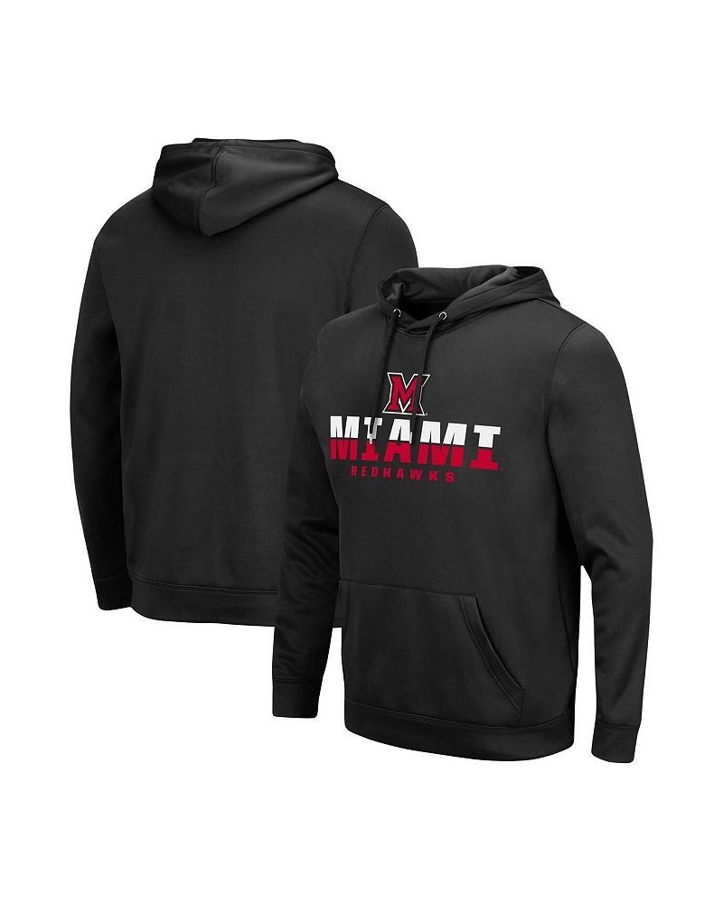 Men's Black Miami University RedHawks Lantern Pullover Hoodie $29.90 Sweatshirt