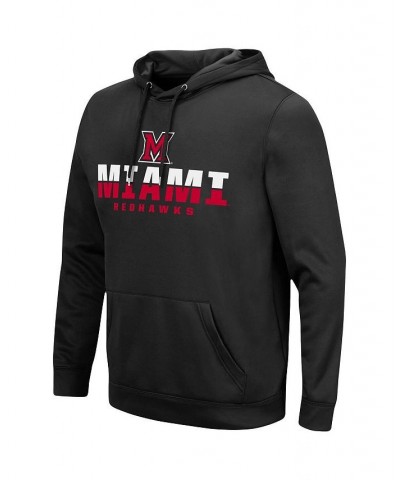 Men's Black Miami University RedHawks Lantern Pullover Hoodie $29.90 Sweatshirt