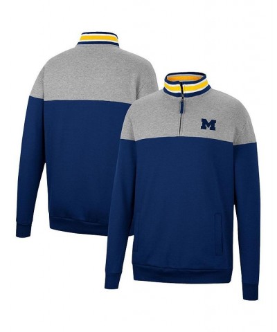 Men's Navy, Heather Gray Michigan Wolverines Be the Ball Quarter-Zip Top $33.60 Sweatshirt