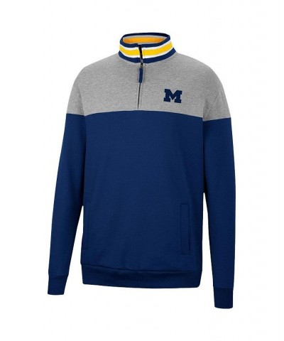 Men's Navy, Heather Gray Michigan Wolverines Be the Ball Quarter-Zip Top $33.60 Sweatshirt