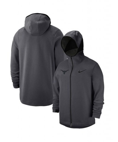 Men's Anthracite Texas Longhorns Tonal Showtime Performance Full-Zip Hoodie $53.30 Sweatshirt