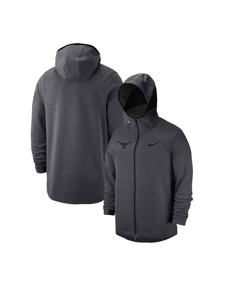 Men's Anthracite Texas Longhorns Tonal Showtime Performance Full-Zip Hoodie $53.30 Sweatshirt