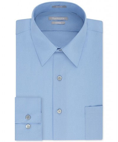 Men's Athletic Fit Poplin Dress Shirt Cameo Blue $13.83 Dress Shirts