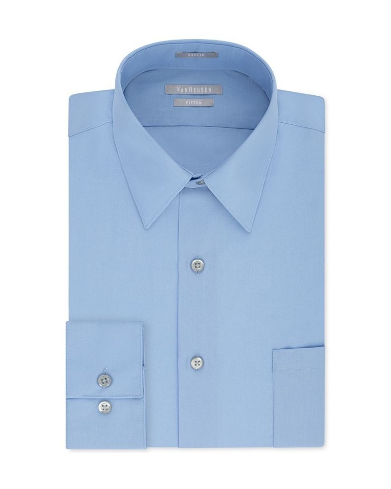 Men's Athletic Fit Poplin Dress Shirt Cameo Blue $13.83 Dress Shirts