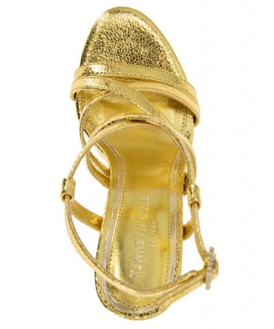 Women's Allen Strappy Platform Sandals Gold $67.05 Shoes