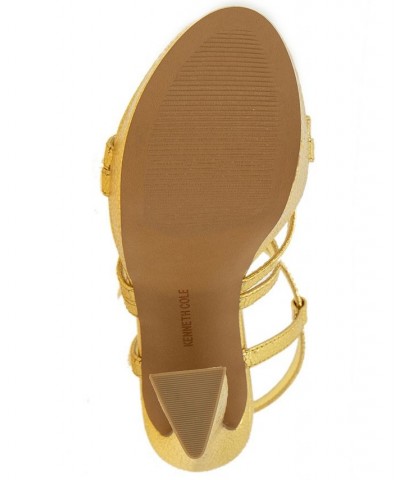 Women's Allen Strappy Platform Sandals Gold $67.05 Shoes