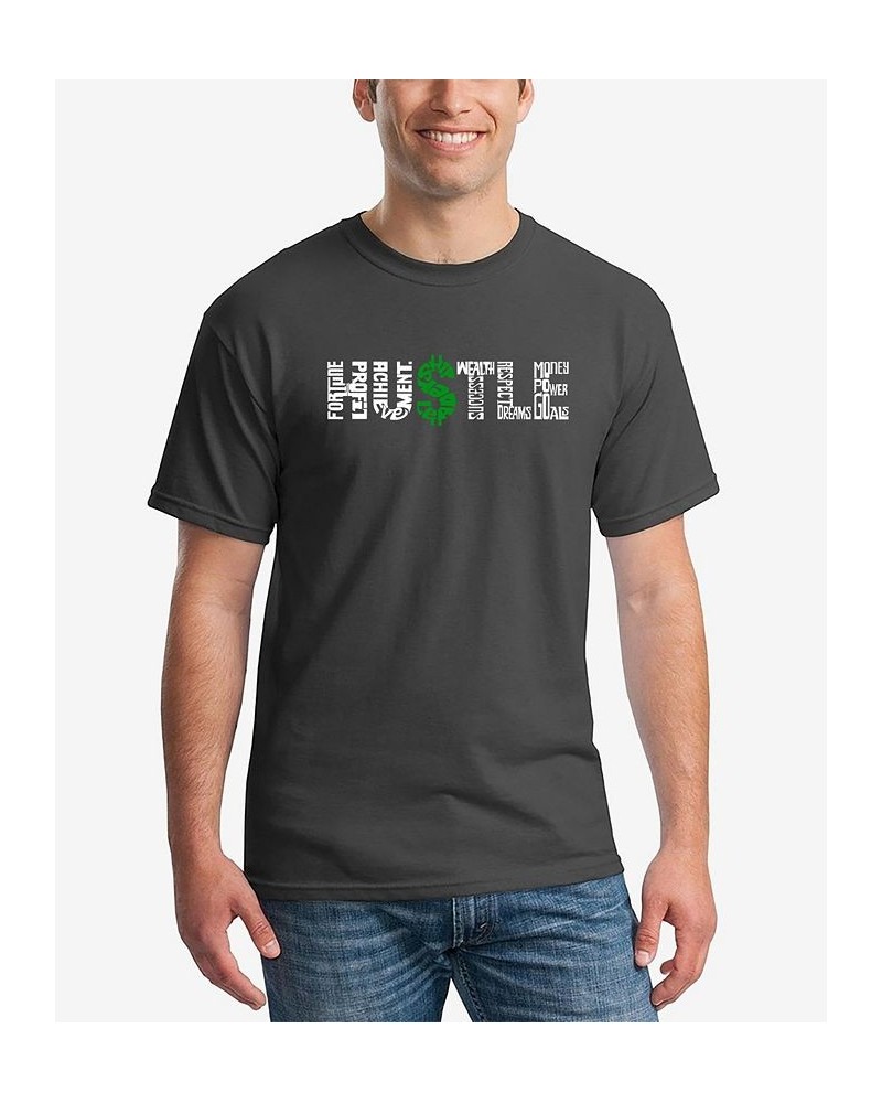 Men's Word Art Hustle T-shirt Gray $13.49 T-Shirts