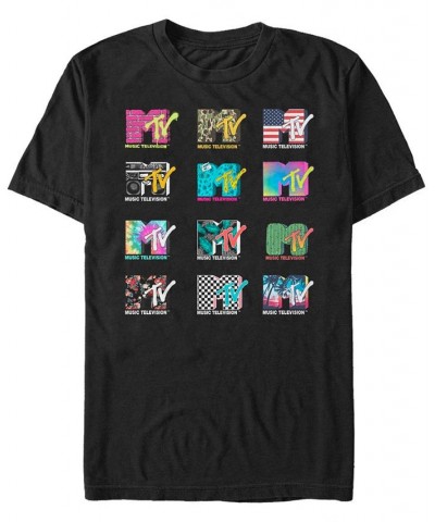 MTV Men's Multi Logo Collage Short Sleeve T-Shirt Black $17.15 T-Shirts