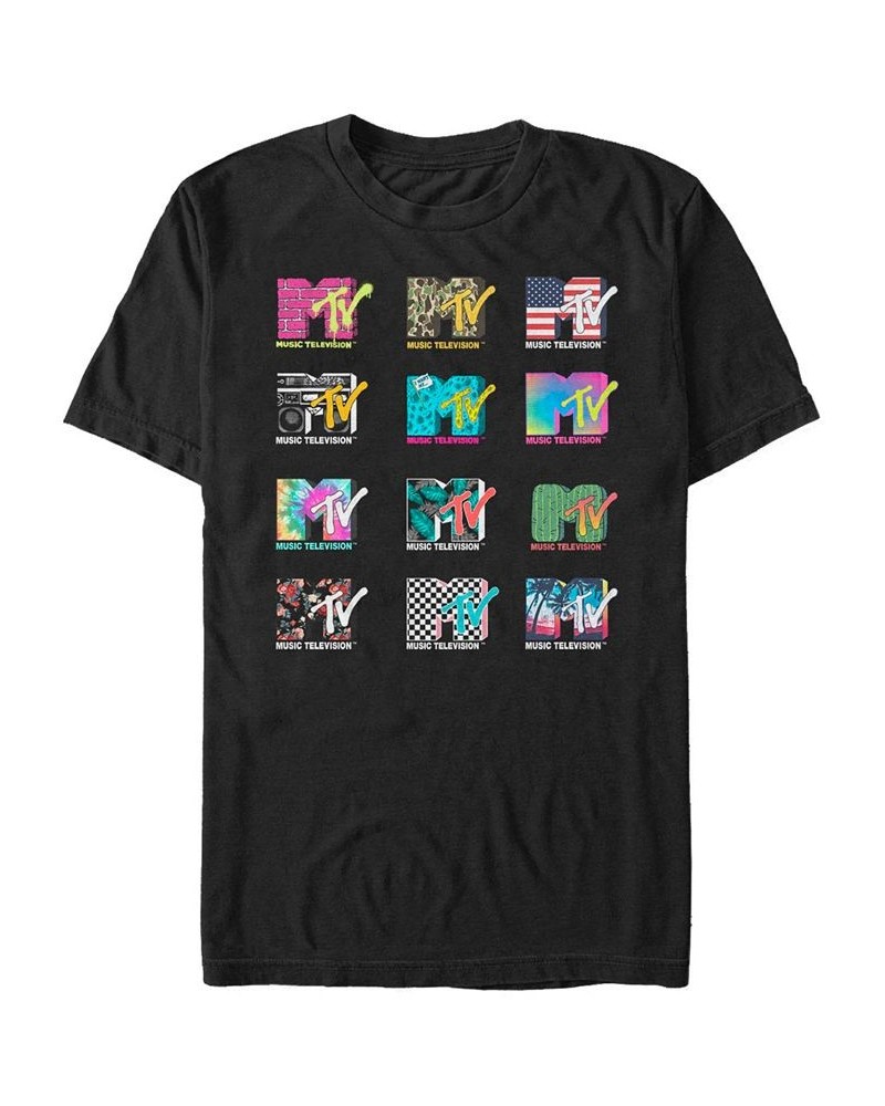 MTV Men's Multi Logo Collage Short Sleeve T-Shirt Black $17.15 T-Shirts