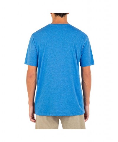 Men's Everyday Halfer Gradient Short Sleeves T-shirt Blue $11.89 T-Shirts