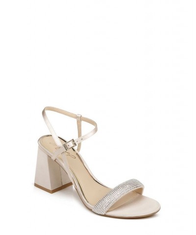 Women's Earlene Block Heel Evening Sandal Tan/Beige $52.32 Shoes