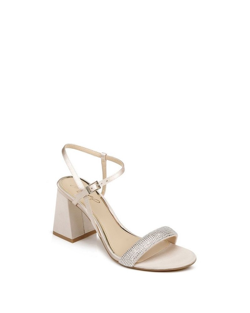 Women's Earlene Block Heel Evening Sandal Tan/Beige $52.32 Shoes