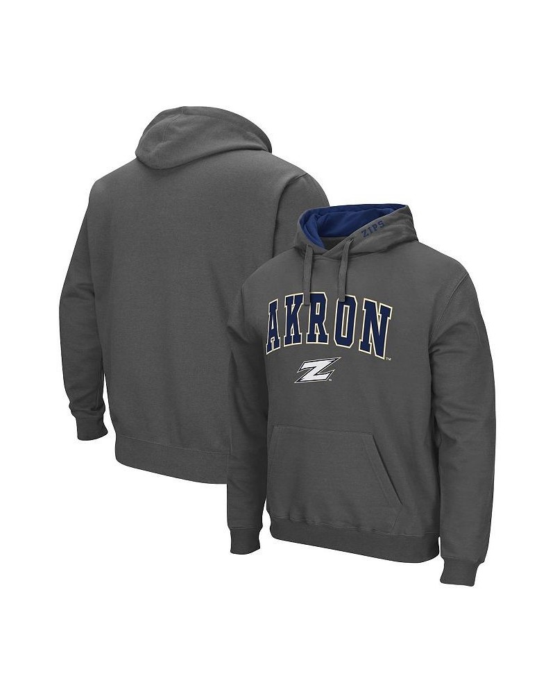 Men's Charcoal Akron Zips Arch and Logo Pullover Hoodie $28.59 Sweatshirt