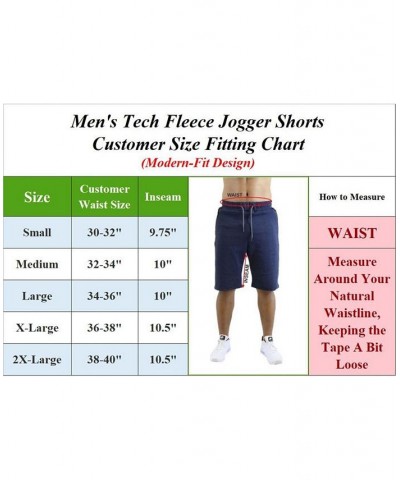 Men's Slim Fit Tech Fleece Performance Active Jogger Shorts Woodland $18.36 Shorts