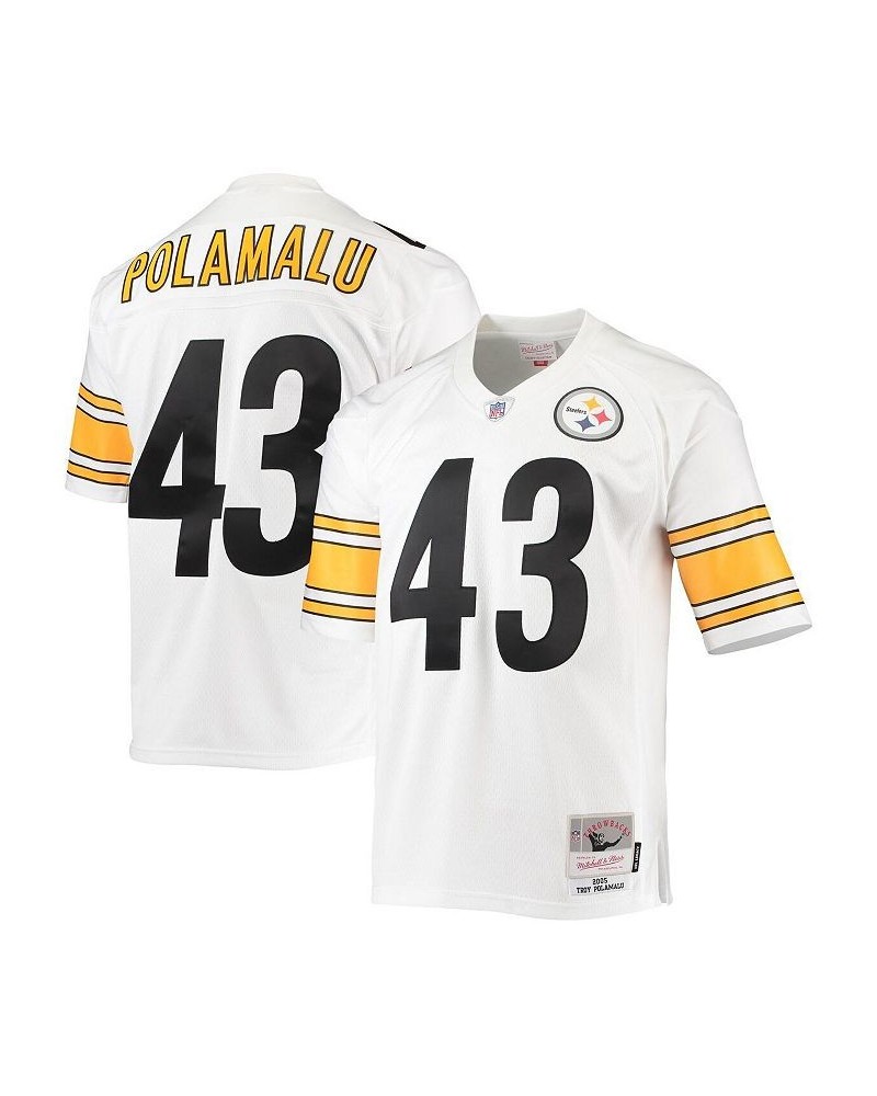 Men's Troy Polamalu White Pittsburgh Steelers 2005 Legacy Replica Jersey $78.20 Jersey