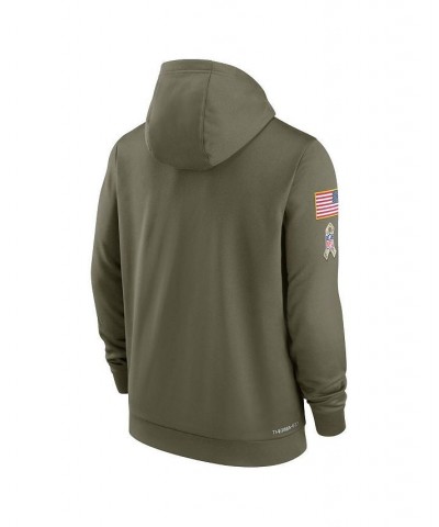 Men's Olive Baltimore Ravens 2022 Salute to Service Therma Performance Pullover Hoodie $39.60 Sweatshirt