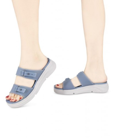 Fenton Water-Ready Sport Slide Sandals Blue $47.17 Shoes