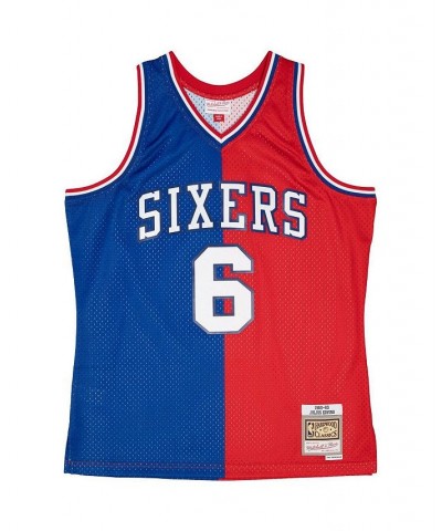 Men's Julius Erving Royal, Red Philadelphia 76ers Hardwood Classics 1982-83 Split Swingman Jersey $44.40 Jersey