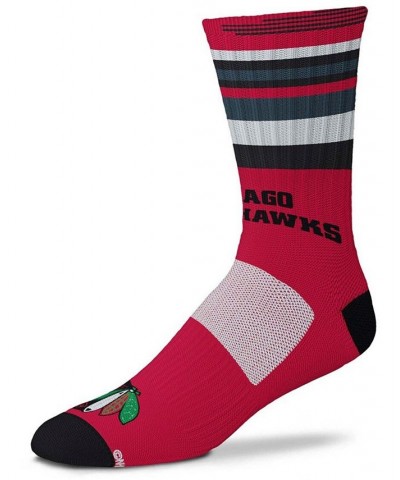 Men's and Women's Red Chicago Blackhawks Rave Crew Socks $10.06 Socks