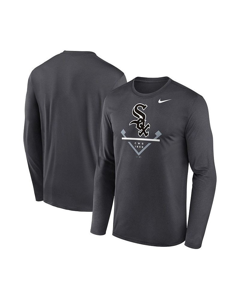 Men's Anthracite Chicago White Sox Icon Legend Performance Long Sleeve T-shirt $29.69 T-Shirts