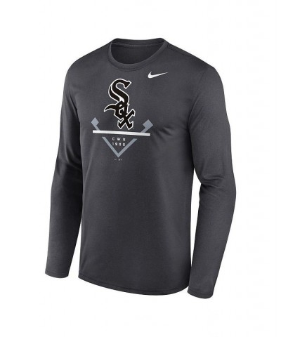 Men's Anthracite Chicago White Sox Icon Legend Performance Long Sleeve T-shirt $29.69 T-Shirts