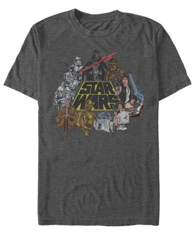 Star Wars Men's Classic Group Cartoon Logo Short Sleeve T-Shirt Gray $20.99 T-Shirts