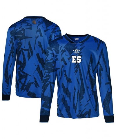 Men's Blue El Salvador National Team 2023 Home Replica Long Sleeve Jersey $60.00 Jersey