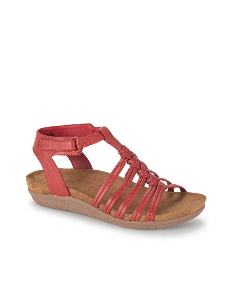 Women's Jaime Wedge Sandal Red $41.08 Shoes