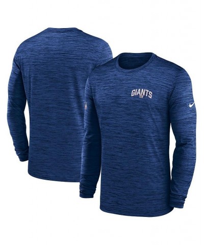 Men's Royal New York Giants Velocity Athletic Stack Performance Long Sleeve T-shirt $19.35 T-Shirts