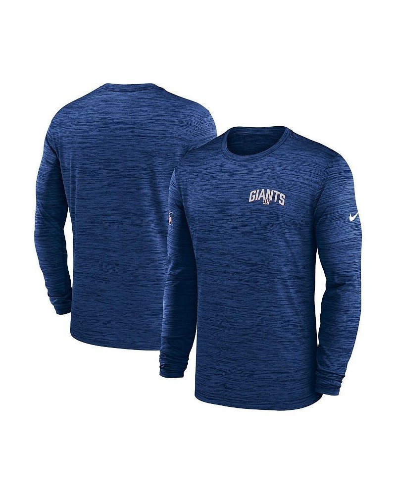 Men's Royal New York Giants Velocity Athletic Stack Performance Long Sleeve T-shirt $19.35 T-Shirts